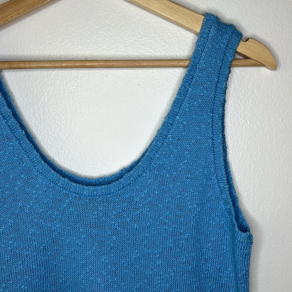 LOFT Scoop Neck Knit Tank Top in Blue size small NWT - Picture 2 of 7